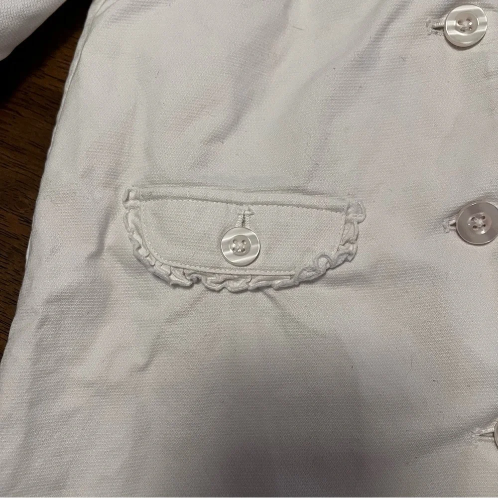 Janie and Jack White Scalloped Peter Pan Collar Trench Coat 12-24 Months